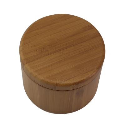 China Viable Bamboo Fiber Kitchen Sugar Salt Coffee Tea Cookie Wooden Storage Jars for sale