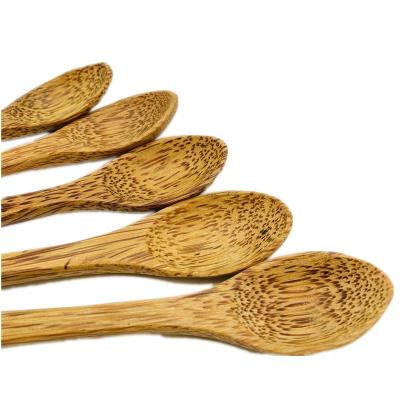 China Natural Coconut Wooden Reusable Spoons Cereal Smoothie Eco-Friendly Dessert Spoons for sale