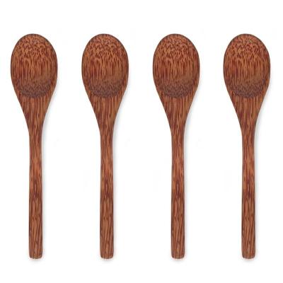 China Natural Coconut Wooden Reusable Spoons Eco Friendly Coconut Wood Soup Spoon for sale