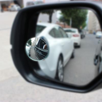 China 2pcs Abs+glass 2pcs Wide Angle Round HD Glas Car Rearview Frameless Convex Blind Spot Mirror for sale