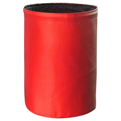 China China-chic new rubish leather car vehicle dustproof waterproof portable mini trash can for sale