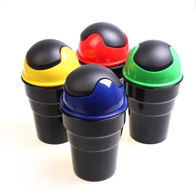 China China-chic New ABS Creative Portable Multi Colors Small Car Vehicle Trash Can With Lid for sale