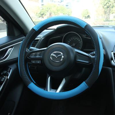 China Sports Non Slip PU Leather Car 15inch Vehicle Steering Wheel Cover With Different Colors for sale