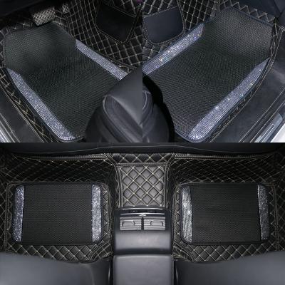 China China-chic New Universal Diamond Durable Car Accessories Luxury Bling Interior Foot Floor Mats for sale