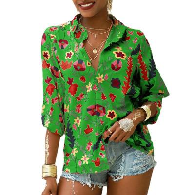 China 2021 Breathable Chiffon Blouse Women Regular Pattern Women Elegant Blouses for sale