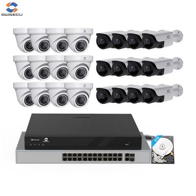 China NIGHT VISION 8mp 32ch PoE NVR KIT Preinstall 8TB HDD IP Camera System with 24pcs 8mp Network Dome Bullet Camera for sale