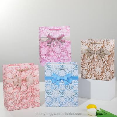 China Recycled Materials rich bazin paper bag for cutlery machine for gifts custom with handle price gift jewelry paper luxury logo shopping bag for sale