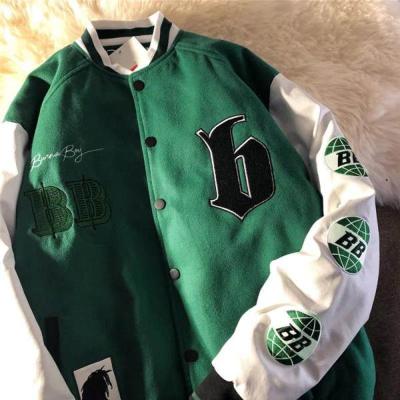 China 2021 Breathable Spring And Autumn New Street Hip-Hop Color Embroidery Fashionable Baseball Uniform Jacket Wool Men's Matching Jacket for sale