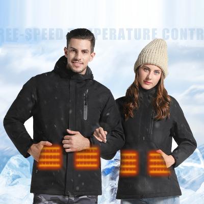 China Wholesale Windproof Mens Clothing 2021 Unisex Jackets For Women Cotton Padded Winter Hooded Coat Plus Size Stripper Ski Down Heating Jacket for sale