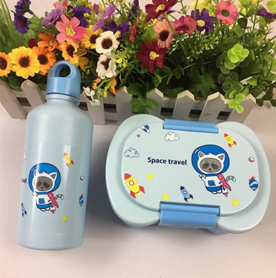 China Food Preparing Meal Lunch L373 BPA Free Kids Bento Box With Water Bottle Set Plastic Cute Kids Bowl For School Children for sale