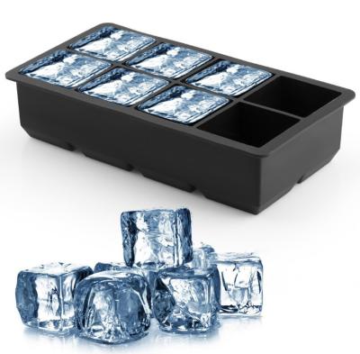 China Viable Large Square Bar Whiskey Cooler Ice Tray Ice Tray Silicone lk374 Cocktail Ice Hockey for sale