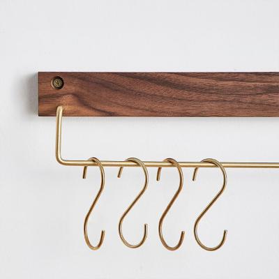 China LK333 S Shape Coat Hook Towel Bar Shelf Accessories Gold Bathroom Kitchen S Sustainable Aluminum Hook for sale