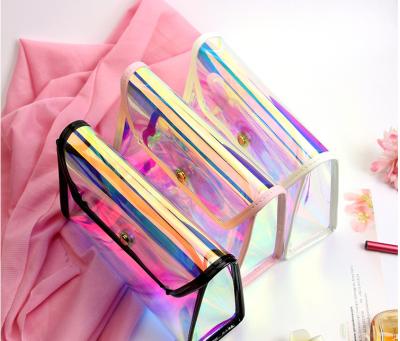 China 2019 NATIONAL Latest Transparent Cosmetic Bag Storage Fashion PVC Waterproof Clutch Bag for sale