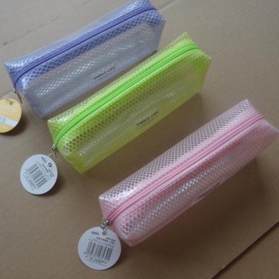 China Schools & Custom Offices Logo Mesh EVA Zipper Bag For Pencil Case for sale