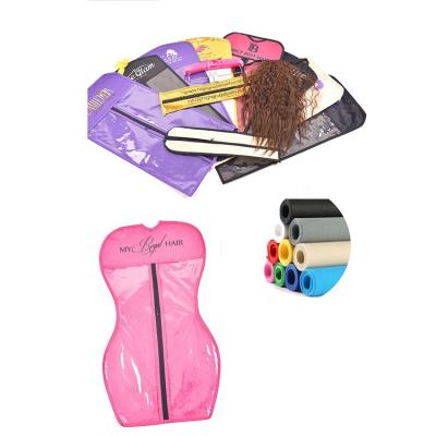 China Recyclable / Waterproof Hair Extension Packaging For Hair Bundles / Custom Hair Garment Bags With Hanger for sale