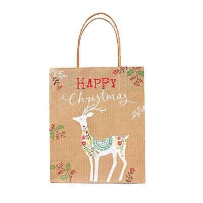 China Wholesale High Quality Christmas Recyclable Printing Twisted Handle Gift Wrapping Paper Bag for sale