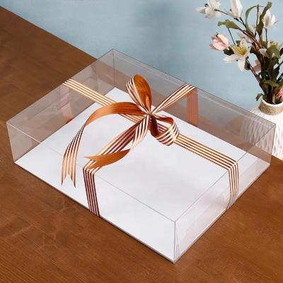 China Disposable Clear Wedding Gift Boxes PVC Cake Candy Chocolate Transparent Boxes for sale