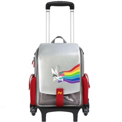 China Waterproof Multifunctional 2021 Children Schoolbag With Rolling Trolley Kids School Bag for sale