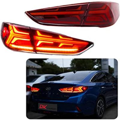 China Autolamp Glistuning Modified Supply LED Red Tail Lights For Sonata 2018 2019 Boot Animation Rear Lamps for sale