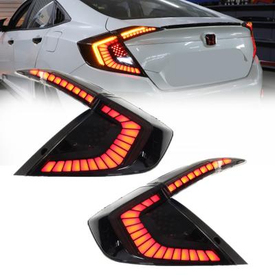 China Factory Supply Modified Autolamp Glistuning LED Turn On Animation Sequential Taillight For Civic Rear Lamp Tail Lights For Honda Civic 2016-2021 for sale