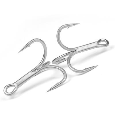 China WEIHE 5/0# Fishhook High Strength High Carbon Steel Barbed Quadruple Strong Treble Hook for sale