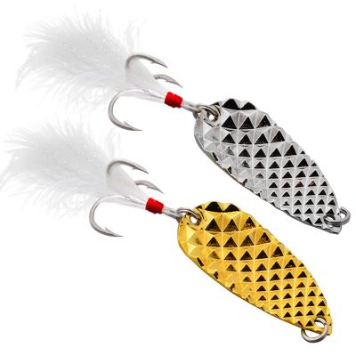 China WEIHE 2 Colors 7g 10g 15g Zinc Alloy Metal Artificial Spoon Fishing Hard Lure Spinner Bait for sale