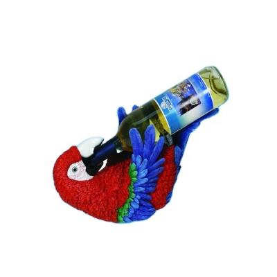 China Sustainable Custom Resin Home Decor Parrot Shape Decorative Wine Bottle Holder for sale