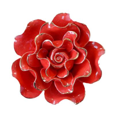 China World Wedding Decoration Gift Ceramic Custom Flower Home Decor Fake Flower Red Flowers for sale