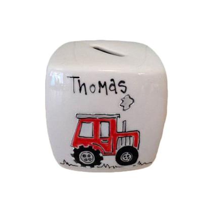 China Money Saving Jar / Money Covered Box Personalized Ceramic Coin Bank for sale