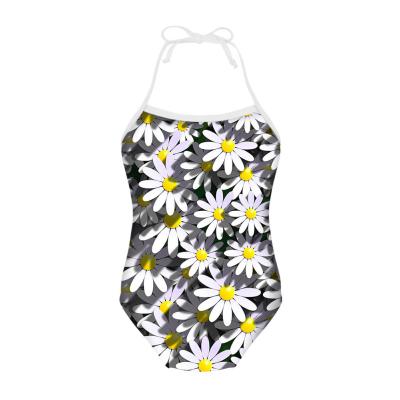 China Custom Print One-Piece Professional Floral Swimwear Kids Summer Girls Beach Sport Bathing Suit Child Swimwear Plus Size for sale