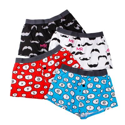 China QUICK DRY Soft Cotton Boxershorts Printed Boxer Brief Stretch Men's Underwear Breathable Boxer for sale