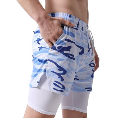 China QUICK DRY Men's Workout Running 2 In 1 Shorts Training Gym Shorts With Pockets for sale