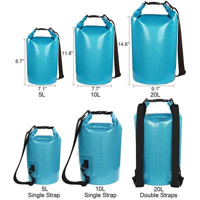 China Lightweight Outdoor Wholesale Floating Ocean Pack 5L 10l 15L 20L Boating Fishing Swimming PVC 500D Waterproof Ocean Pack Dry Bag for sale