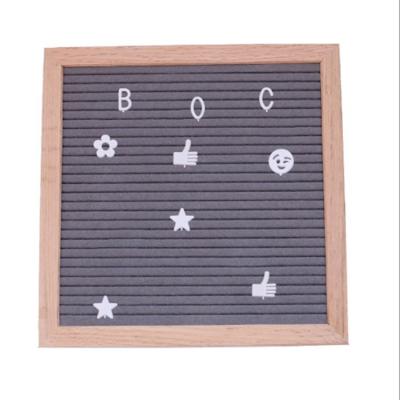 China Europe 10x10 Inches Black Wood Felt Letter Board Cloth Message Board Home Decor Chalkboard Chalkboard Bulletin Boards for sale