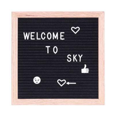 China Hot Sales Europe Gray Felt Letter Message Board 10x10 Inch With 170 Changeable Letters Show Wooden Message Board for sale