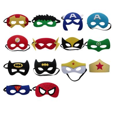 China Polyester Fiber Superhero Felt Masks For Kids Halloween Felt Superhero Masks for sale