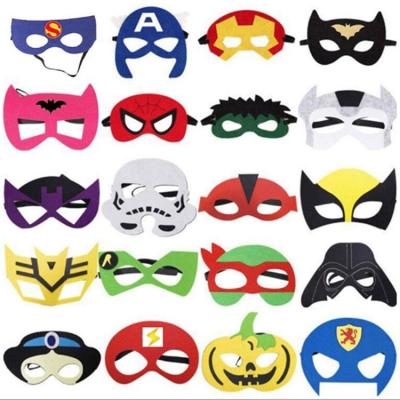 China Hot Selling Custom Made Polyester Fiber Superhero Masks Party Fun Cosplay Felt Masks For Kids for sale