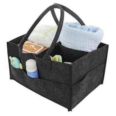 China WRAPPING BAG Polyester Felt Diaper Bags Portable Nursery Cloth Storage Baby Diaper Caddy Bin Organizer for sale