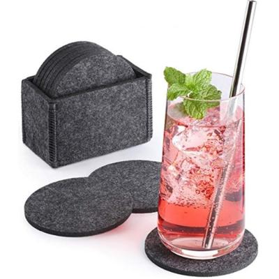 China Viable Felt Coasters Custom Color Felt Beverage Coasters Non-slip Sweat-absorbent Felt Coasters for sale