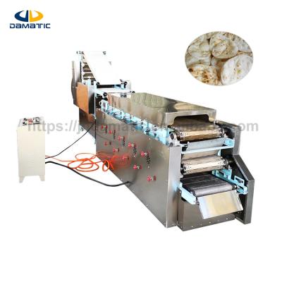 China Easy Operation Sliver 304 Stainless Steel Pizza Crust Paratha Roti Chapati Making Machine Arabic Bread Production Line Automatic for sale