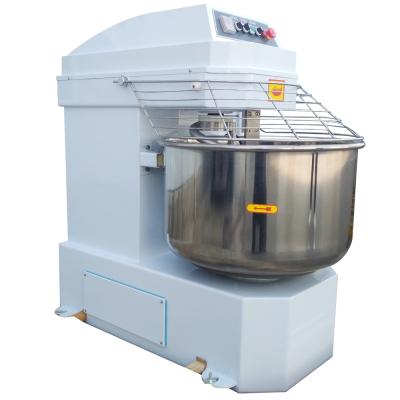 China High and Low Speed ​​Timer Easy Operation 25 Kg Industrial Commercial Automatic Bread Pizza Cake Bread Spiral Chapati Bread Dough Mixer Machine Silver for sale