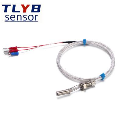 China PT100 end-face thermocouple, temperature sensor, platinum thermistor, waterproof and oil-proof wire WZPM-201 for sale