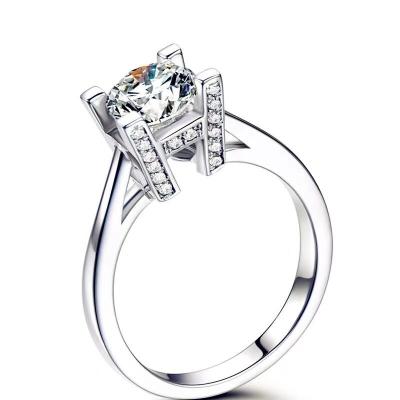 China HW CLASSIC 925 Sterling Silver Engagement Rings Women's Spouse Wedding Wedding Rings Fine Jewelry Fashion 18k Moissanite Ring for sale