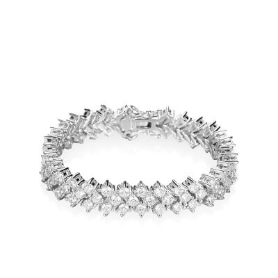 China Factory Wholesale D VVS1 Professional Classic White 925 Moissanite Tennis Moissanite Silver Bracelet For Women for sale