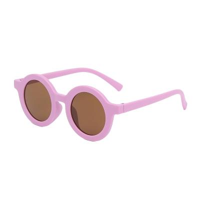 China Fashion Sunglasses Matched Two Color New Design Round Little Toddler Girls Handmade Sunglasses Girl Warm Shades 2022 Kids Fashion Sunglasses for sale