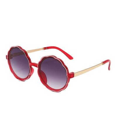 China Fashion Sunglasses 2022 New Children's Cute Glasses Round Shade Fashion Kids Sunglasses Metal Flower Round Baby Boys Girls Sun Glasses for sale