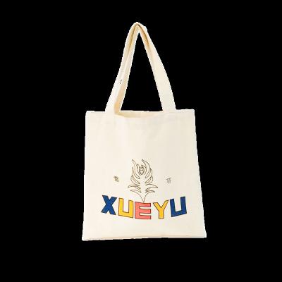 China 10oz Reusable Cheap Customized Logo Plain White Shopping Bag Cotton Canvas Bag Style Letter Style Custom Promotion for sale