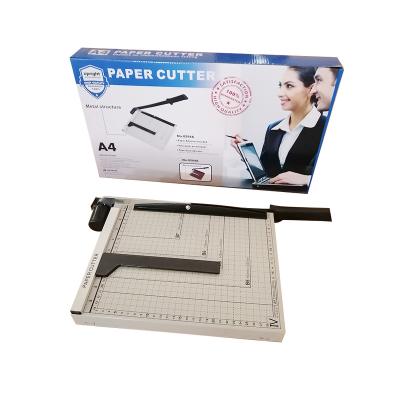 China Metal+plastic factory direct manual paper cutter A4 with press bar iron material paper trimmer guillotine for sale