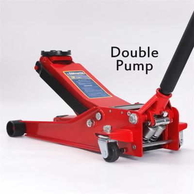 China Trolley Jack 3 Ton Floor Jack Double Pump to Jack Stand Low Profile 2.5 Ton Hydraulic Car Jack Lift with CE for sale