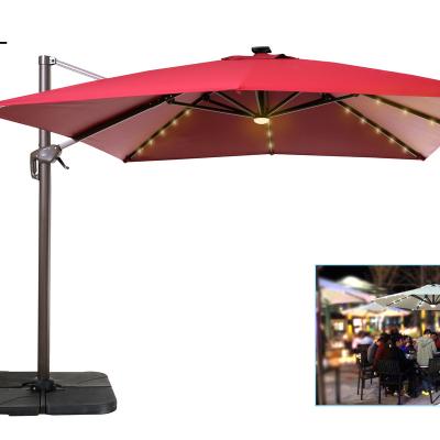 China Modern Restaurant Umbrella Crank Sunshade Patio Garden Cantilever Market Umbrella for sale